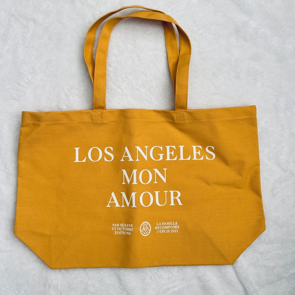 Sezane Paris yellow Canvas Tote Bag/ Los Angeles/ New